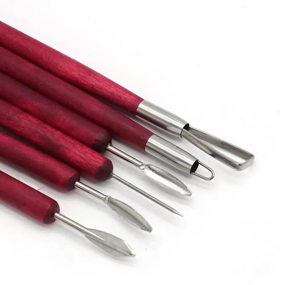 Transform Your Creativity with the Pottery Sculpting Tool Set - 6PCS Wood Handle Tools!