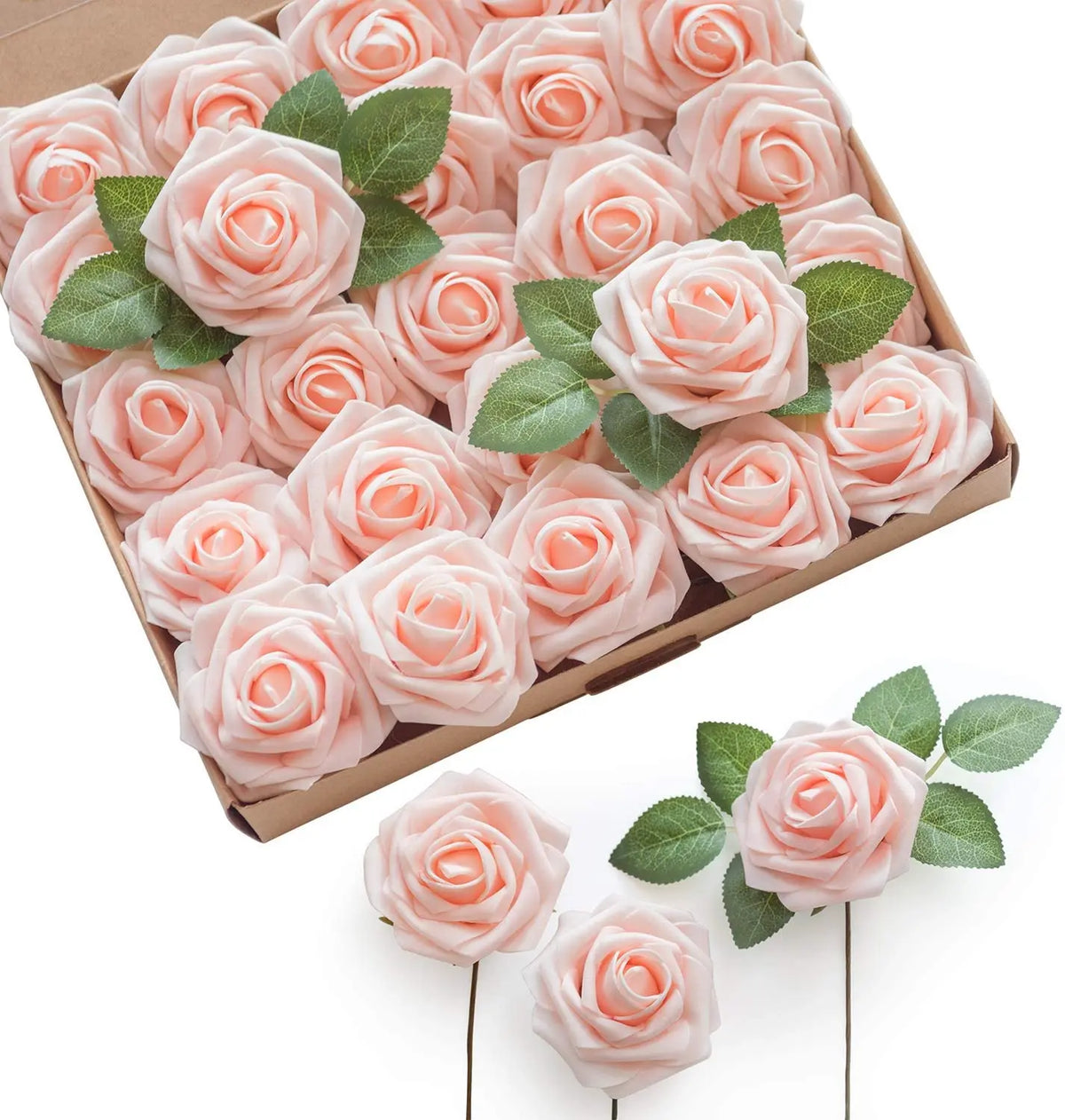 Transform Your Celebrations with Real Looking Artificial Roses - 25pcs Soft Foam Flower Heads