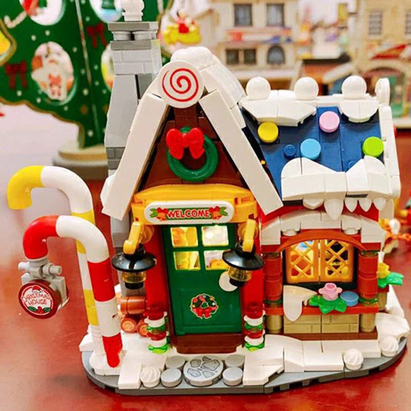 Mini Building Block Christmas House Set: Unleash Your Holiday Creativity!
