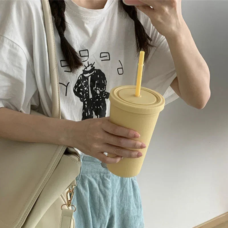 Double-layer Candy Color Straw Cup - OLM Store