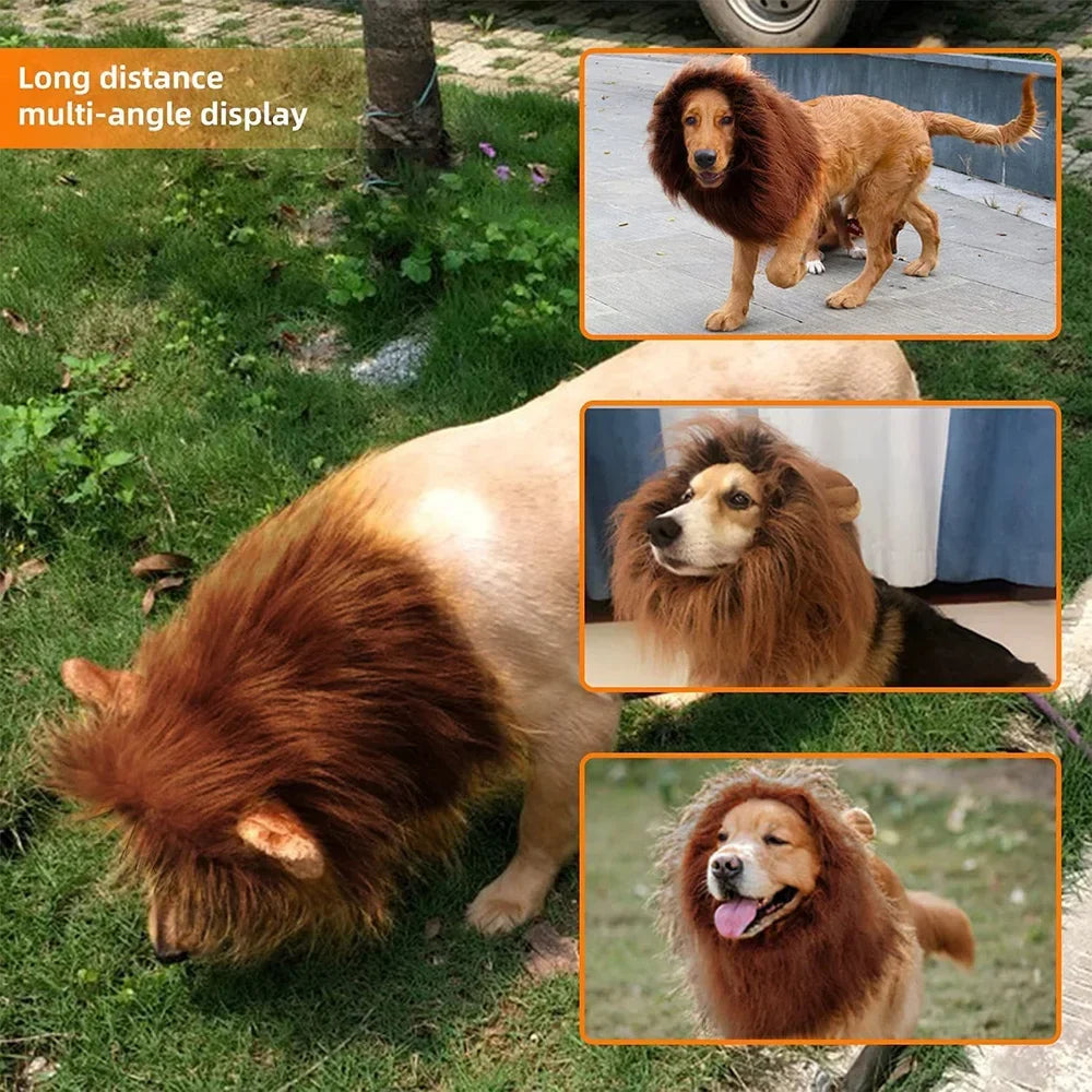 Transform Your Pup into a Wild King with Our Realistic Lion Mane Dog Costume