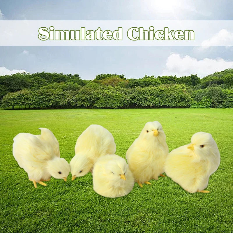Charming Realistic Plush Baby Chick Decorations – 5-Piece Set for Your Spring Decor
