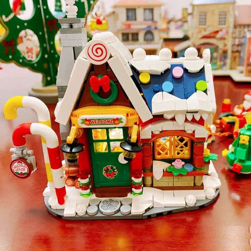 Mini Building Block Christmas House Set: Unleash Your Holiday Creativity!