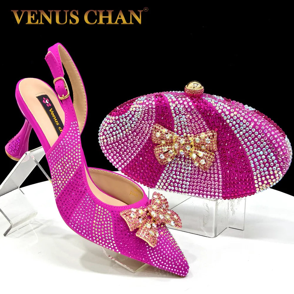 Luxurious Italian Women's Heels and Handbag Set – Perfect for Bridal and Evening Events