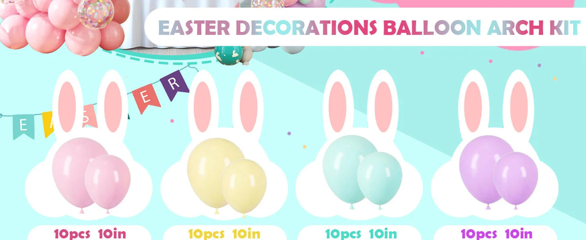 Easter Balloon Garland Kit – Create a Joyful Spring Celebration with Adorable Bunny & Pastel Balloons