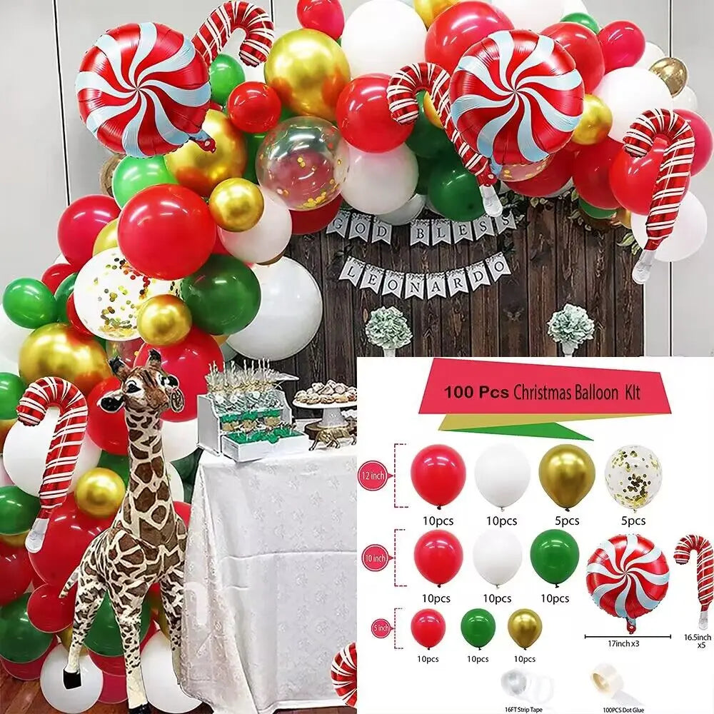 Red Green Celebration Balloons Garland Arch Kit - OLM Store
