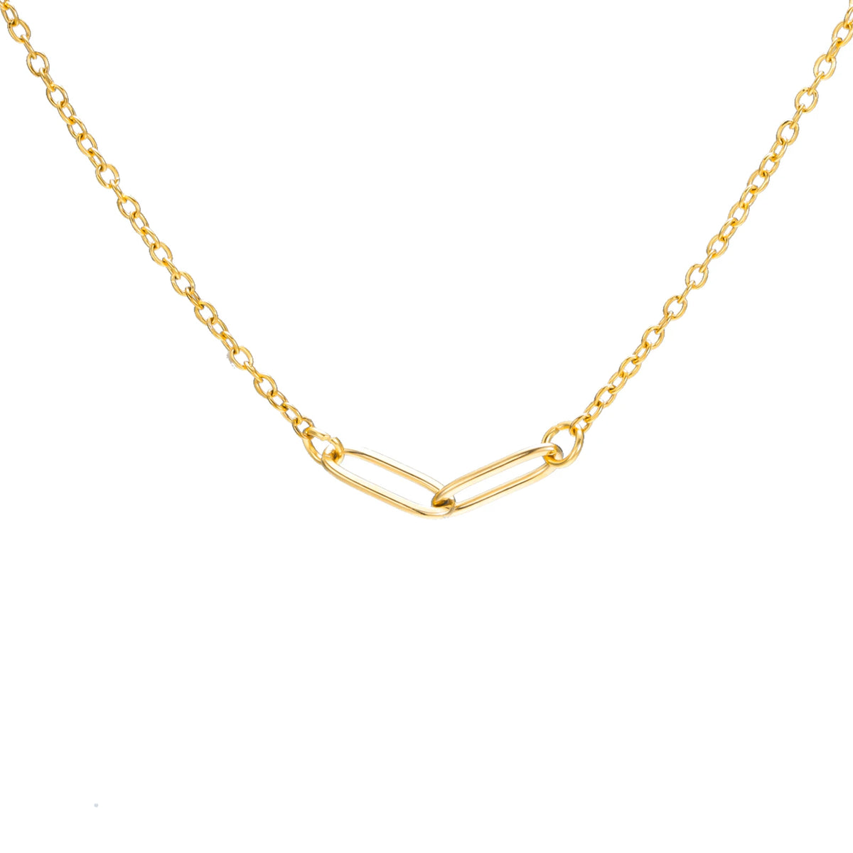 Elevate Your Style with the Paperclip Link Chain Necklace – Trendy Stainless Steel Choker for Women