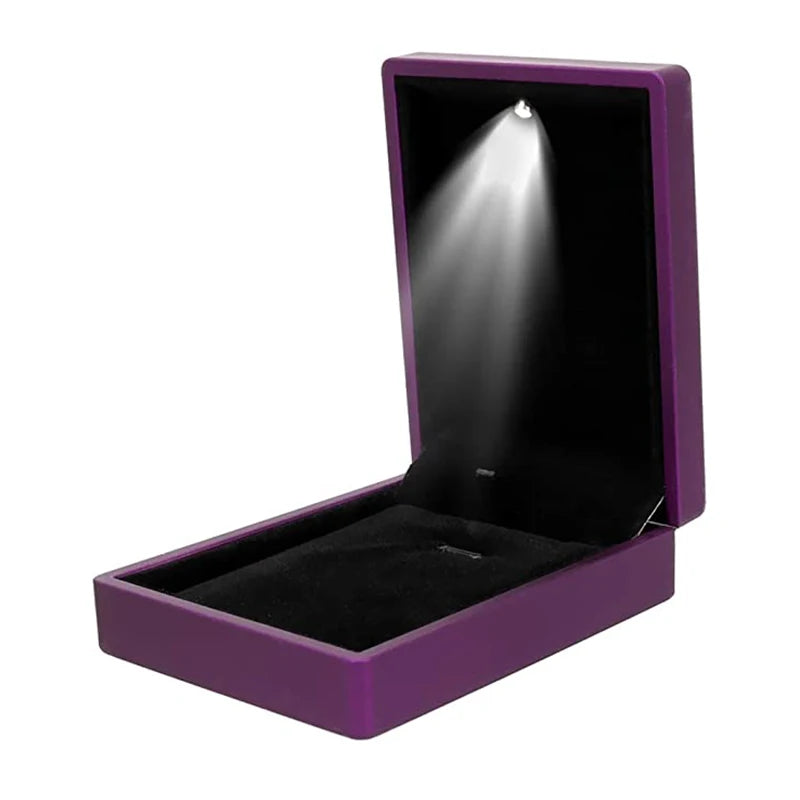 Illuminate Your Moments with the LED Light Necklace Gift Box – Velvet Jewelry Presentation Case
