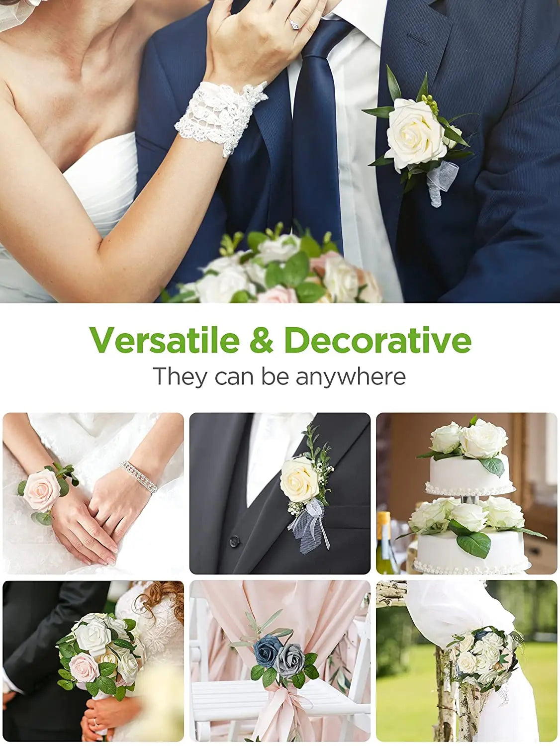 Transform Your Celebrations with Real Looking Artificial Roses - 25pcs Soft Foam Flower Heads