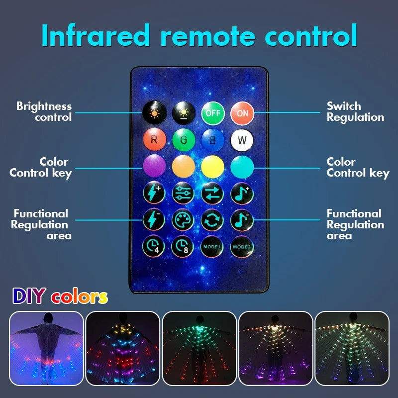 Experience the Magic of RGB LED Belly Dance Wings for Unforgettable Performances