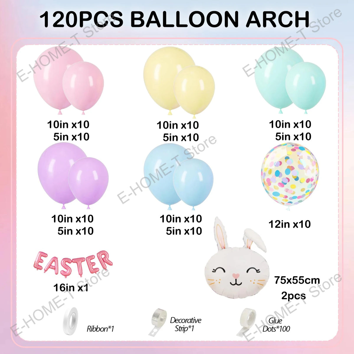 Easter Balloon Garland Kit – Create a Joyful Spring Celebration with Adorable Bunny & Pastel Balloons
