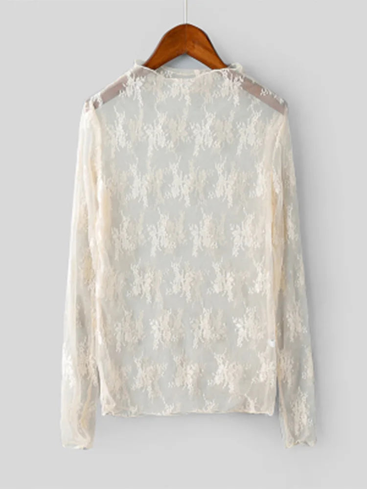 Lace Floral Embroidery Blouse - OLM Store