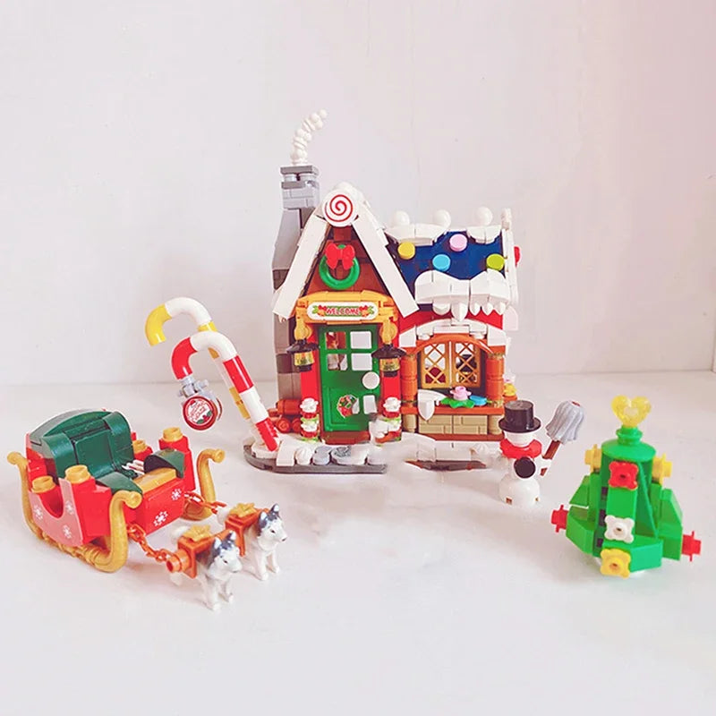 Mini Building Block Christmas House Set: Unleash Your Holiday Creativity!