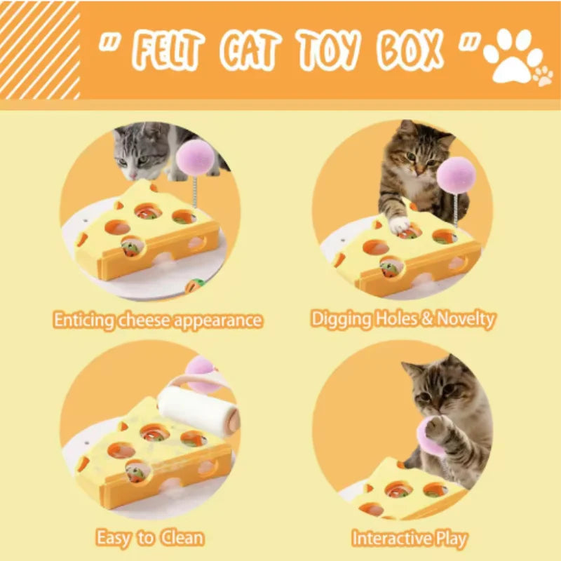 Interactive Cat Puzzle Toy – Fun Felt Maze with Bell Ball for Engaging Playtime