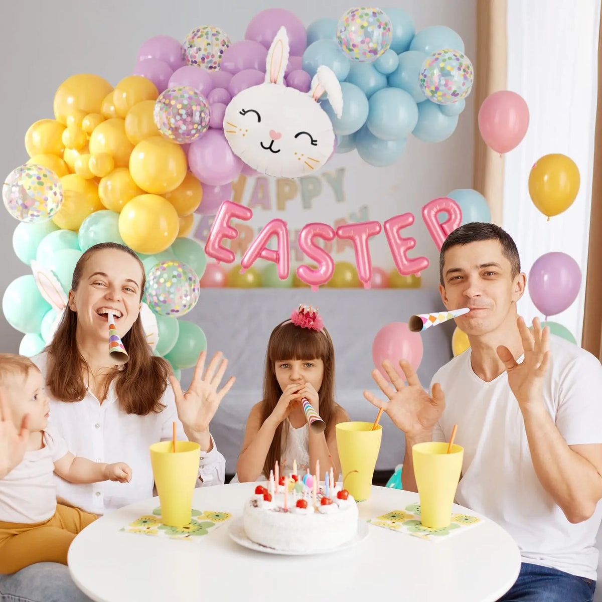 Easter Balloon Garland Kit – Create a Joyful Spring Celebration with Adorable Bunny & Pastel Balloons