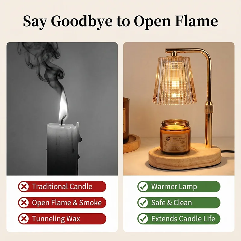50W Dimmable Candle Warmer Lamp – Adjustable Light for a Cozy, Relaxing Home Atmosphere