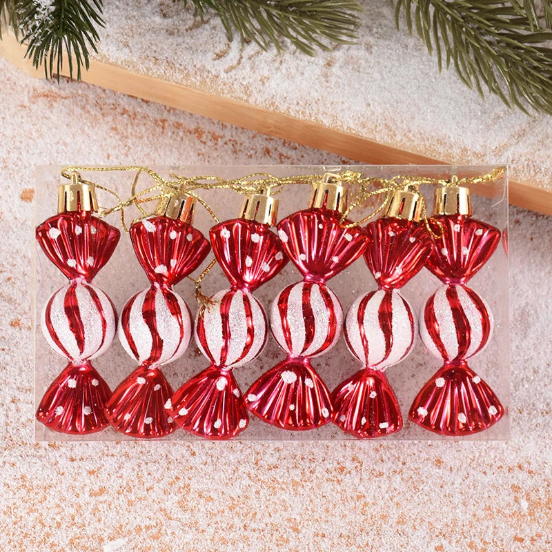 6pcs Christmas Lollipop Candy Cane Pendant - OLM Store