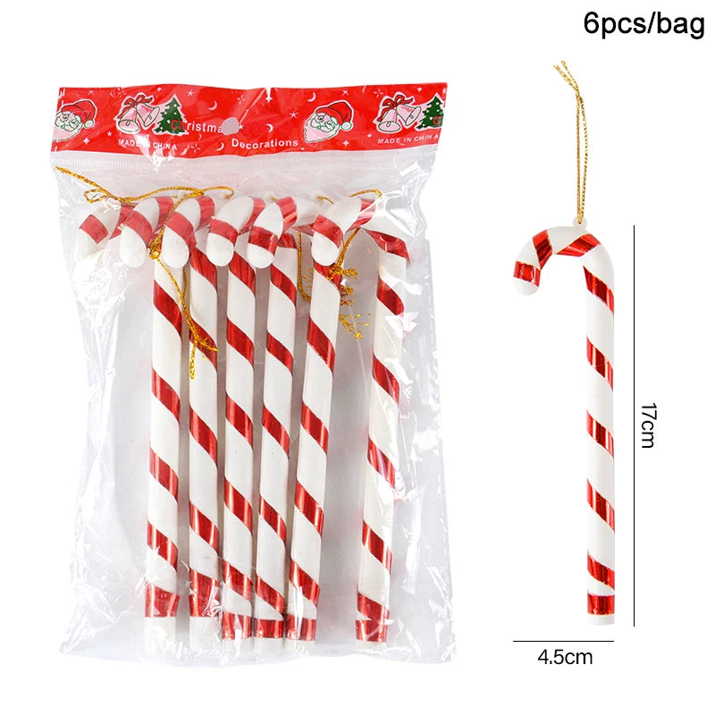 6pcs Christmas Lollipop Candy Cane Pendant - OLM Store