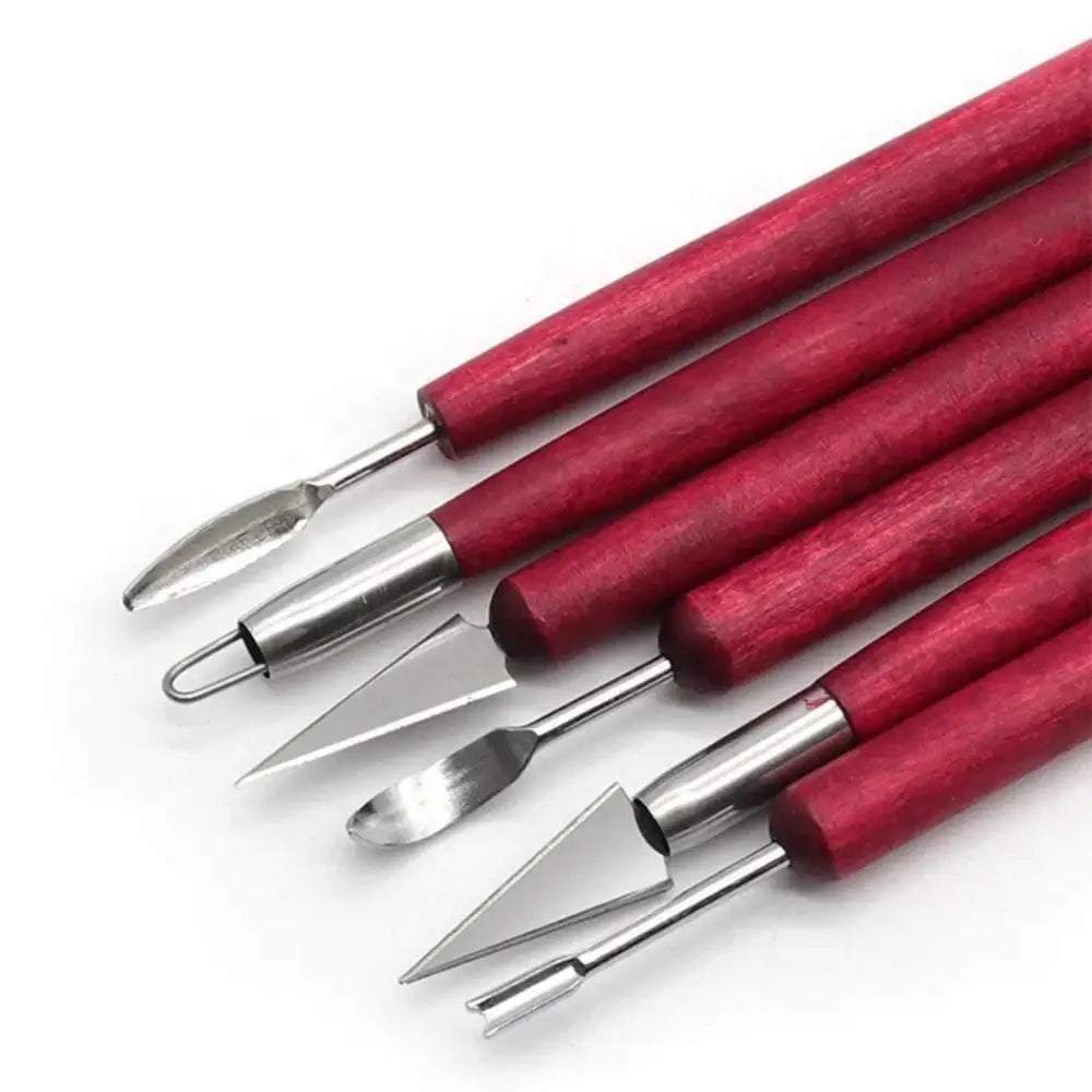 Transform Your Creativity with the Pottery Sculpting Tool Set - 6PCS Wood Handle Tools!