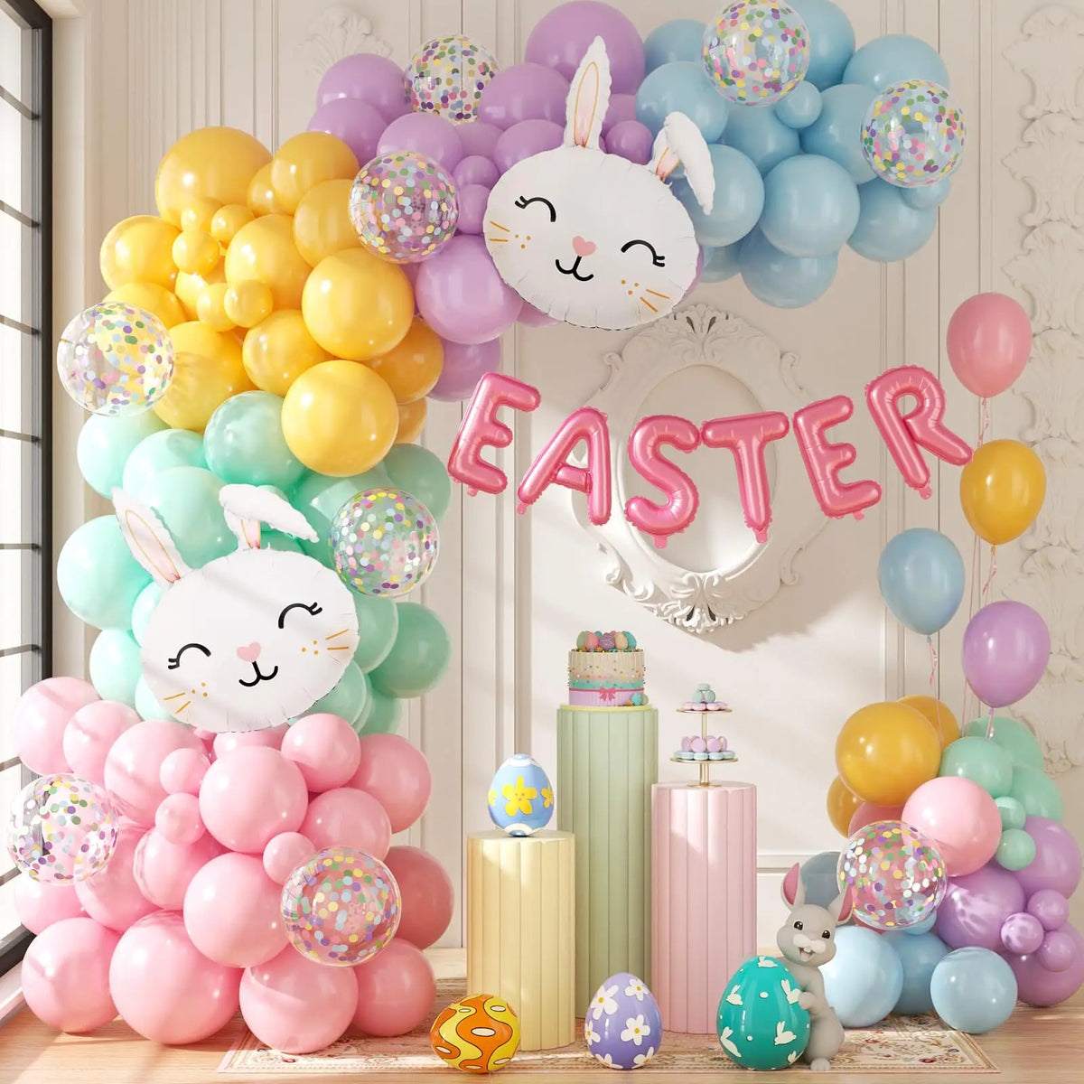 Easter Balloon Garland Kit – Create a Joyful Spring Celebration with Adorable Bunny & Pastel Balloons