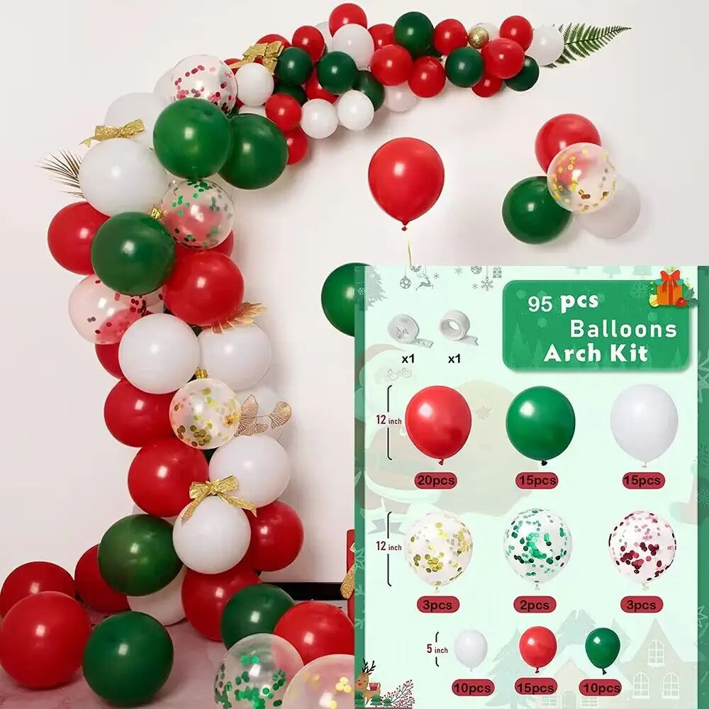 Red Green Celebration Balloons Garland Arch Kit - OLM Store