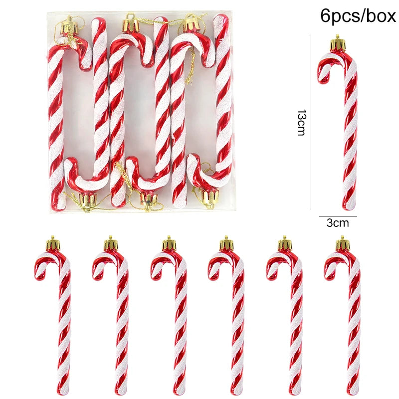6pcs Christmas Lollipop Candy Cane Pendant - OLM Store