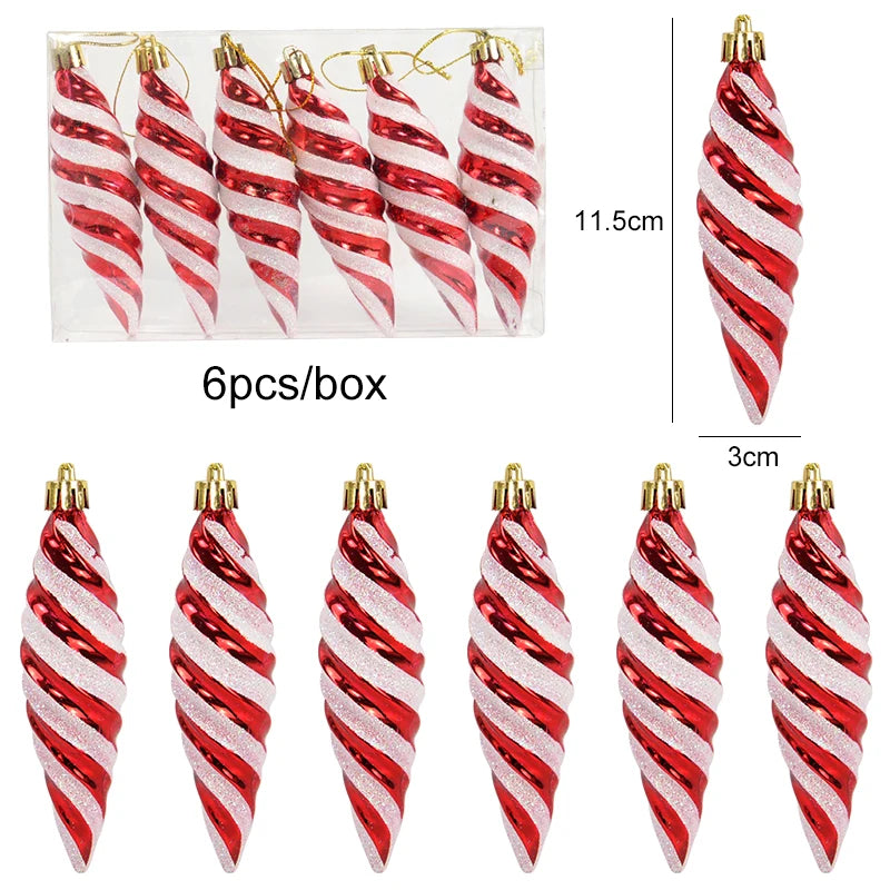6pcs Christmas Lollipop Candy Cane Pendant - OLM Store