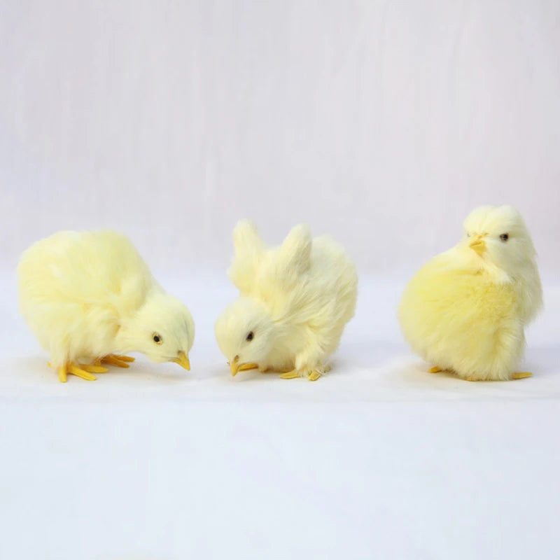 Charming Realistic Plush Baby Chick Decorations – 5-Piece Set for Your Spring Decor
