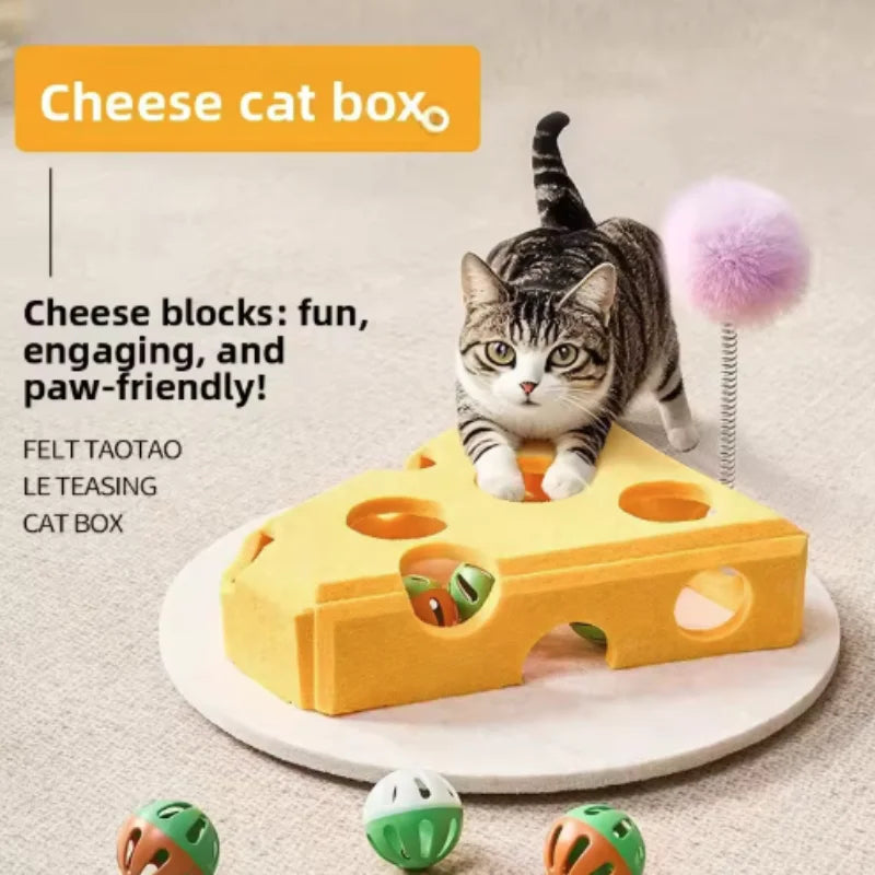 Interactive Cat Puzzle Toy – Fun Felt Maze with Bell Ball for Engaging Playtime