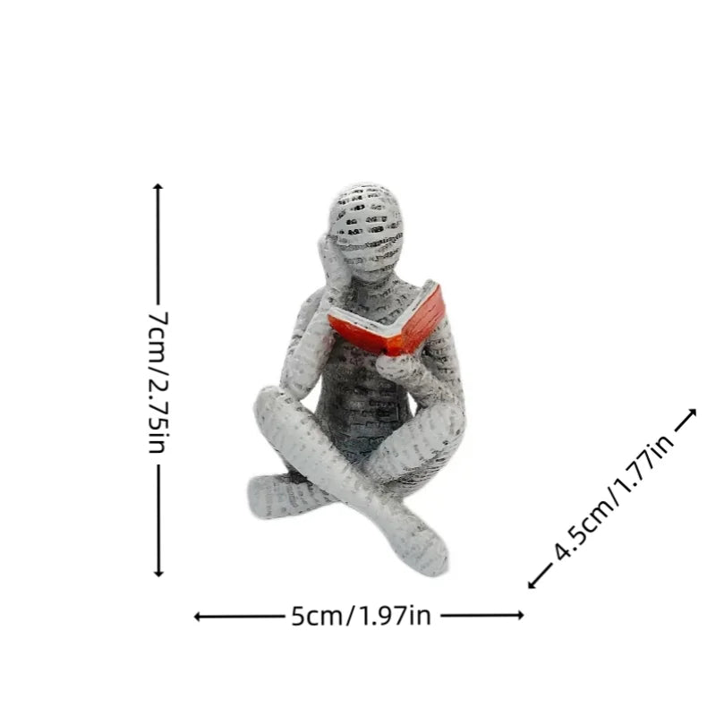 Reading Woman Thinker Statue – Elevate Your Home & Office Decor with Creative Paper Pulp Art