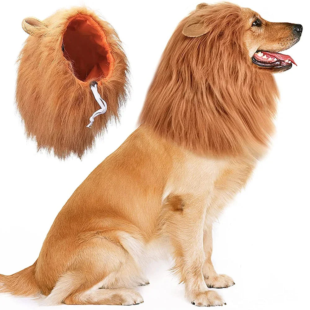 Transform Your Pup into a Wild King with Our Realistic Lion Mane Dog Costume