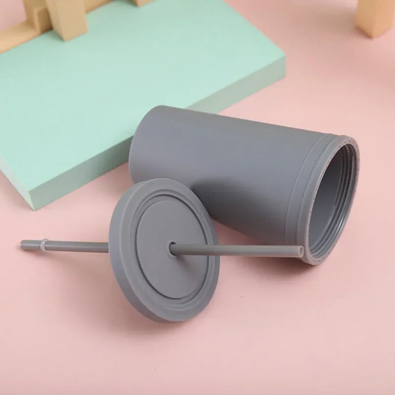 Double-layer Candy Color Straw Cup - OLM Store