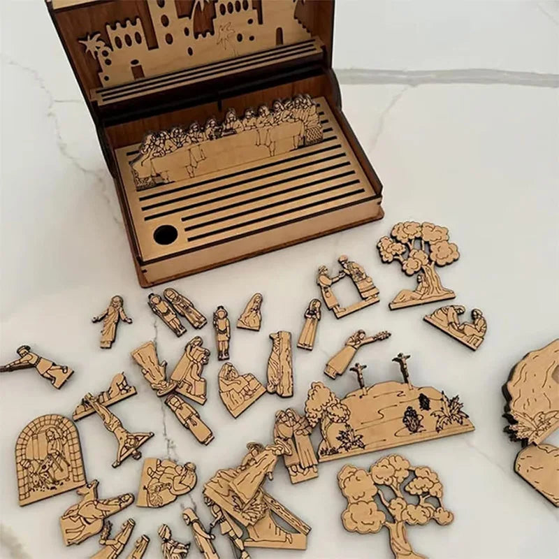 Easter Resurrection Wooden Book Set – A Heartfelt Tribute to the Holy Week