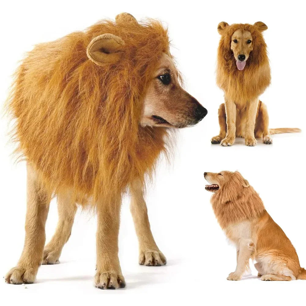 Transform Your Pup into a Wild King with Our Realistic Lion Mane Dog Costume