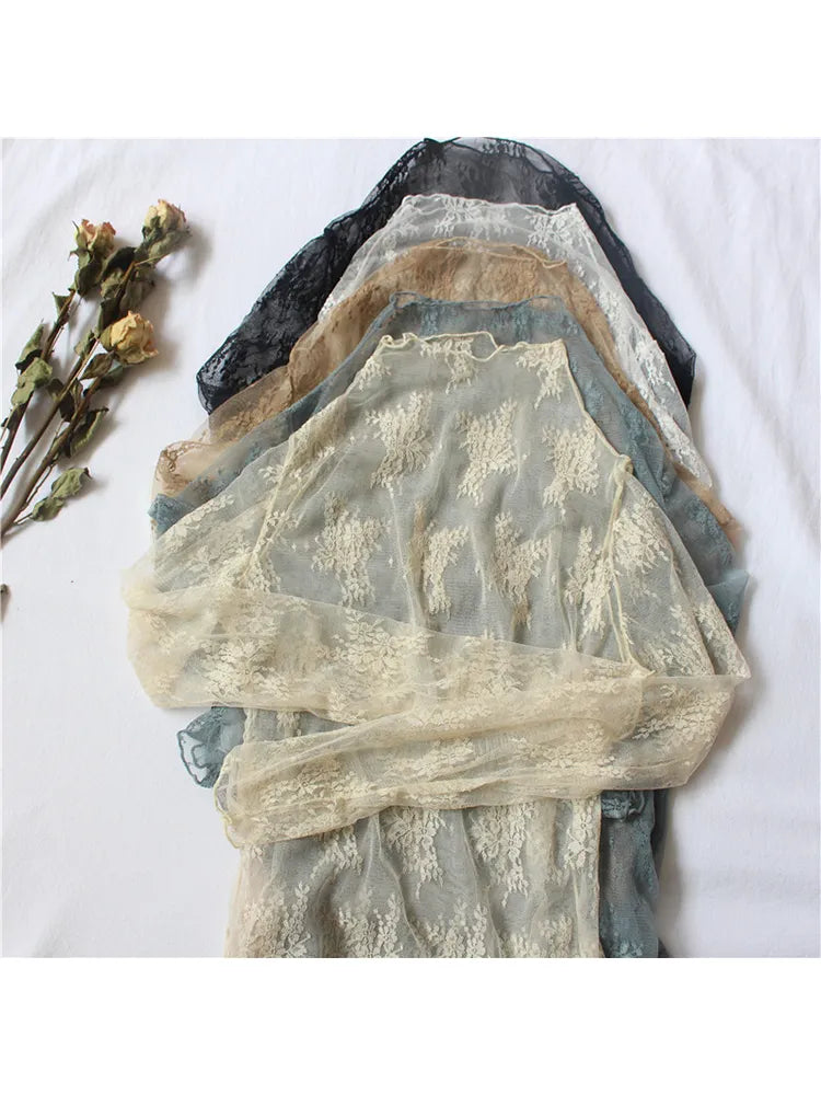 Lace Floral Embroidery Blouse - OLM Store