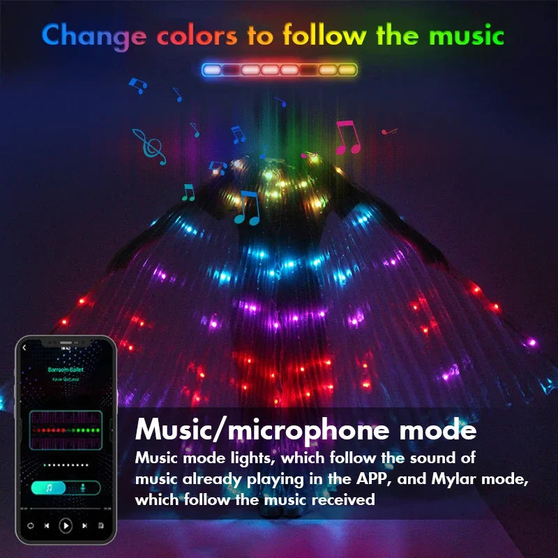 Experience the Magic of RGB LED Belly Dance Wings for Unforgettable Performances