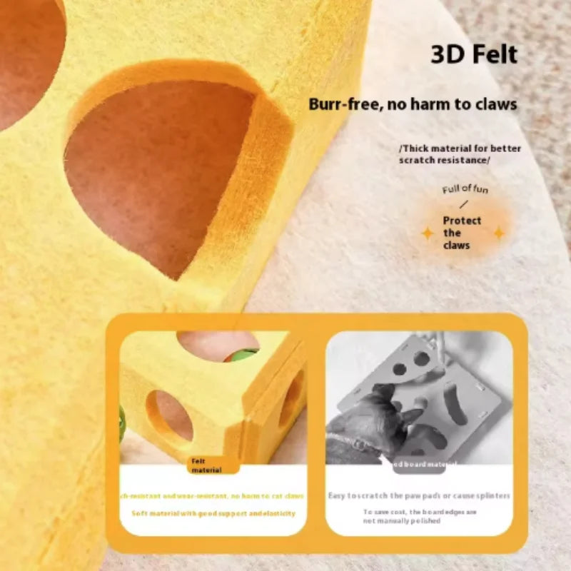 Interactive Cat Puzzle Toy – Fun Felt Maze with Bell Ball for Engaging Playtime