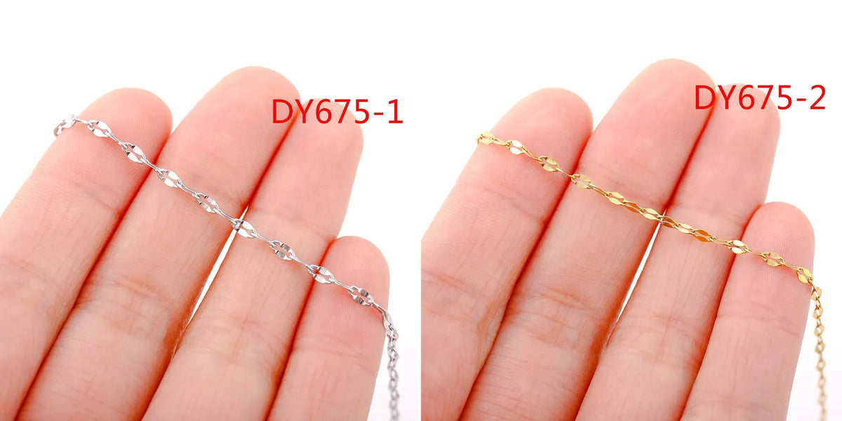 5‑Piece Stainless Steel Chain Necklace Set – Bead, Rope, Cuban, Paperclip & Snake Link Chains for Women, 18K Gold & Steel DIY Jewelry