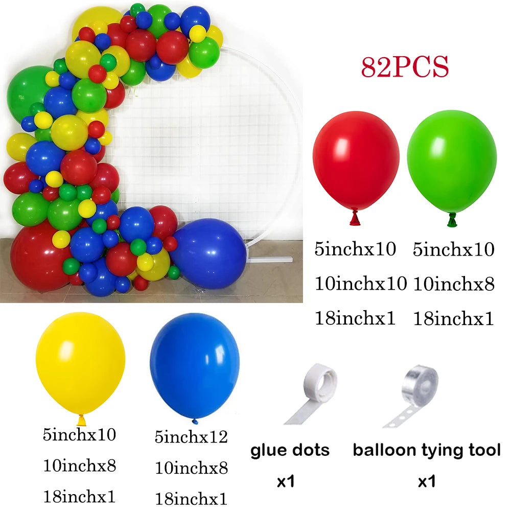Red Green Celebration Balloons Garland Arch Kit - OLM Store