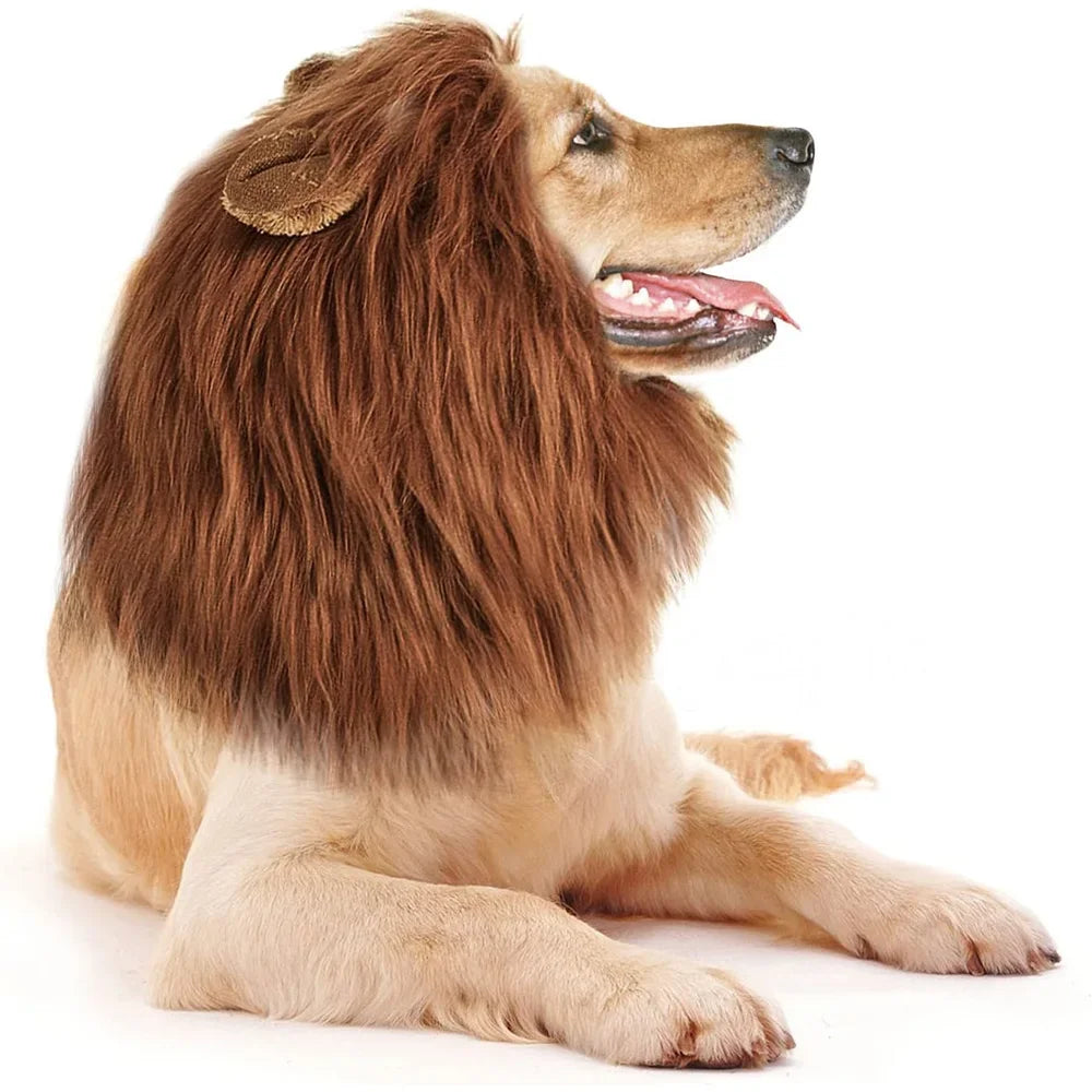Transform Your Pup into a Wild King with Our Realistic Lion Mane Dog Costume