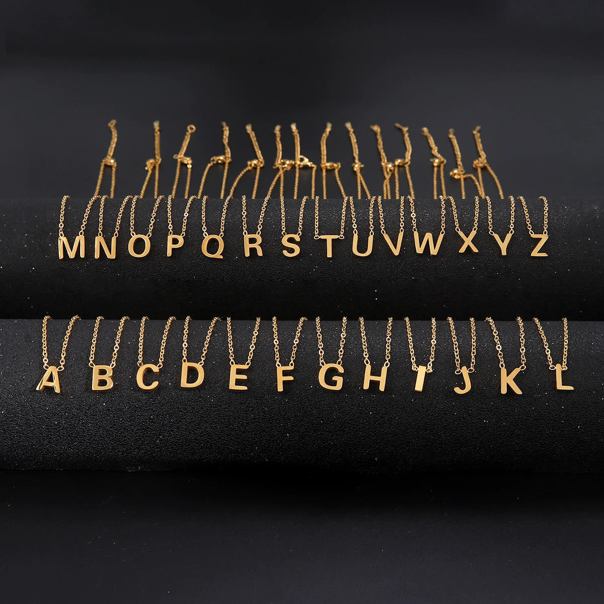 Personalized Minimalist Necklace – A-Z Initial Pendant in Stainless Steel & Gold