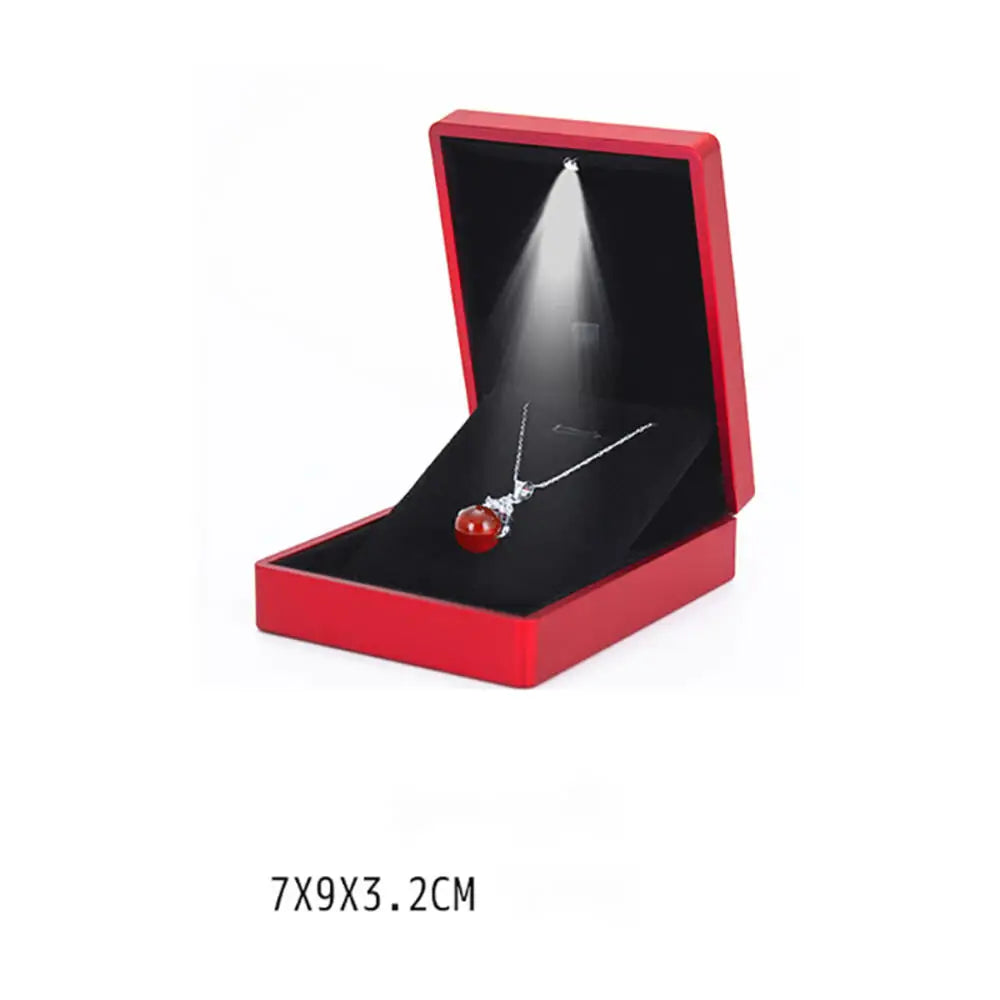 Illuminate Your Moments with the LED Light Necklace Gift Box – Velvet Jewelry Presentation Case