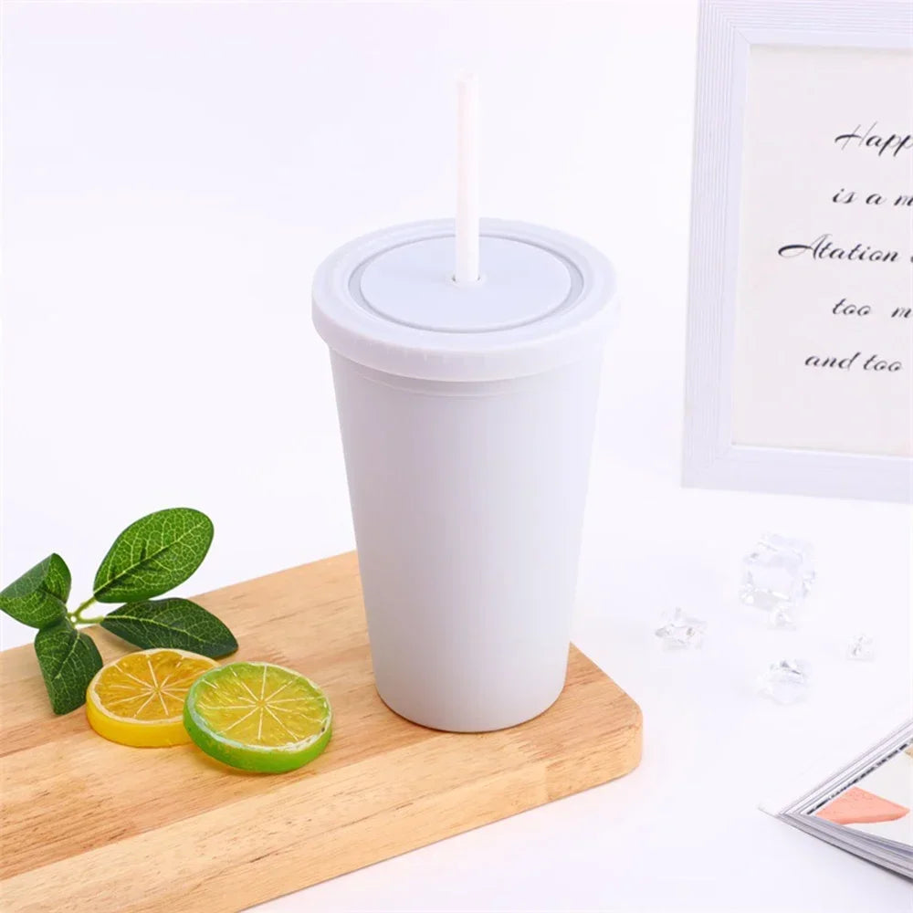 Double-layer Candy Color Straw Cup - OLM Store