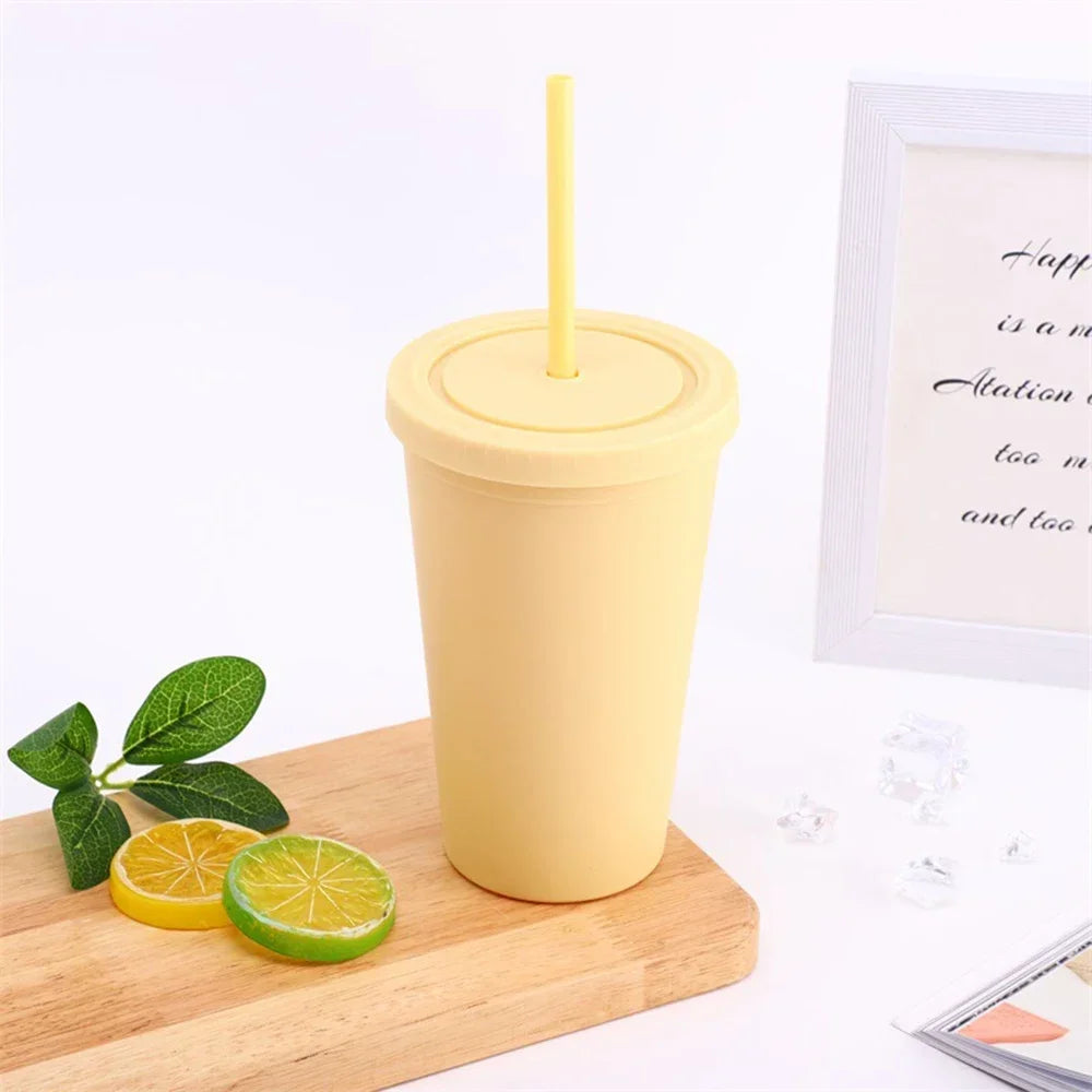 Double-layer Candy Color Straw Cup - OLM Store