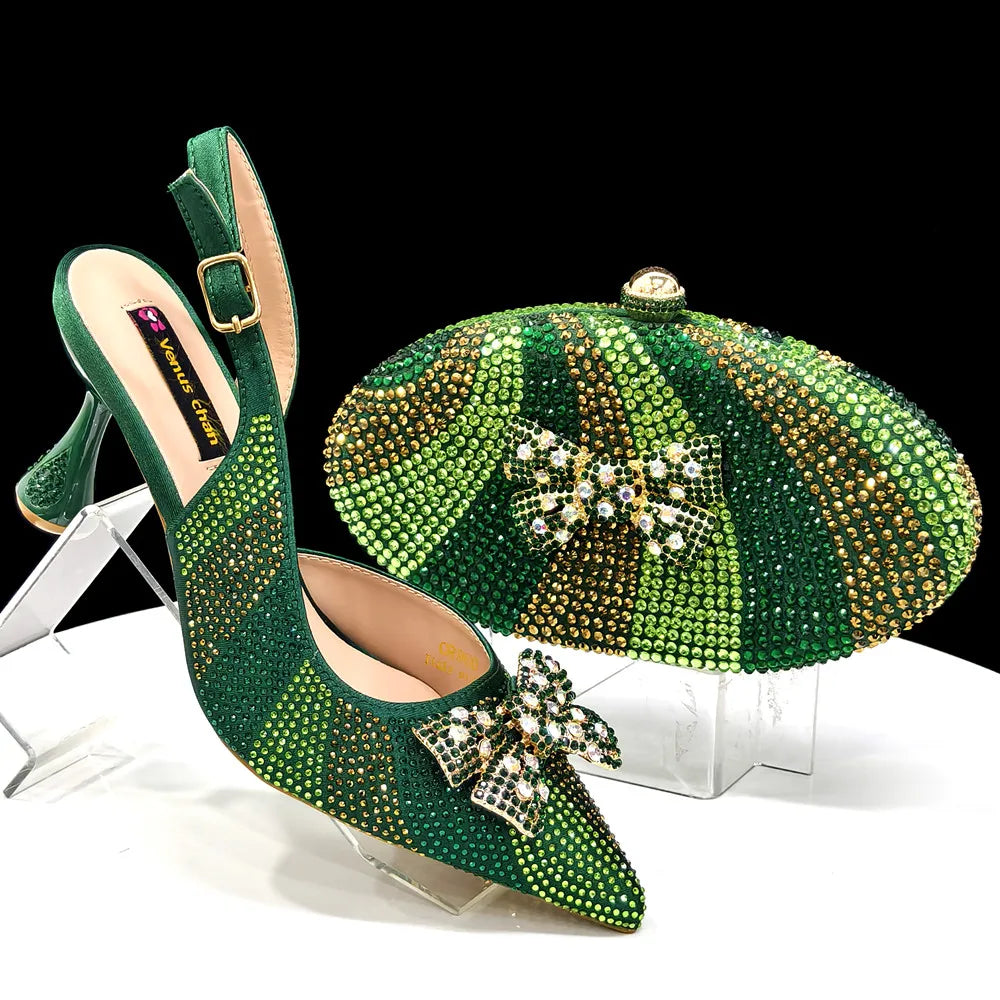 Luxurious Italian Women's Heels and Handbag Set – Perfect for Bridal and Evening Events