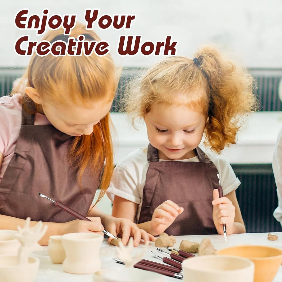 Transform Your Creativity with the Pottery Sculpting Tool Set - 6PCS Wood Handle Tools!
