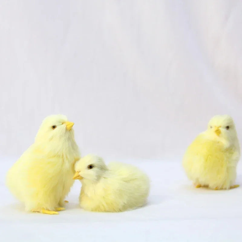 Charming Realistic Plush Baby Chick Decorations – 5-Piece Set for Your Spring Decor