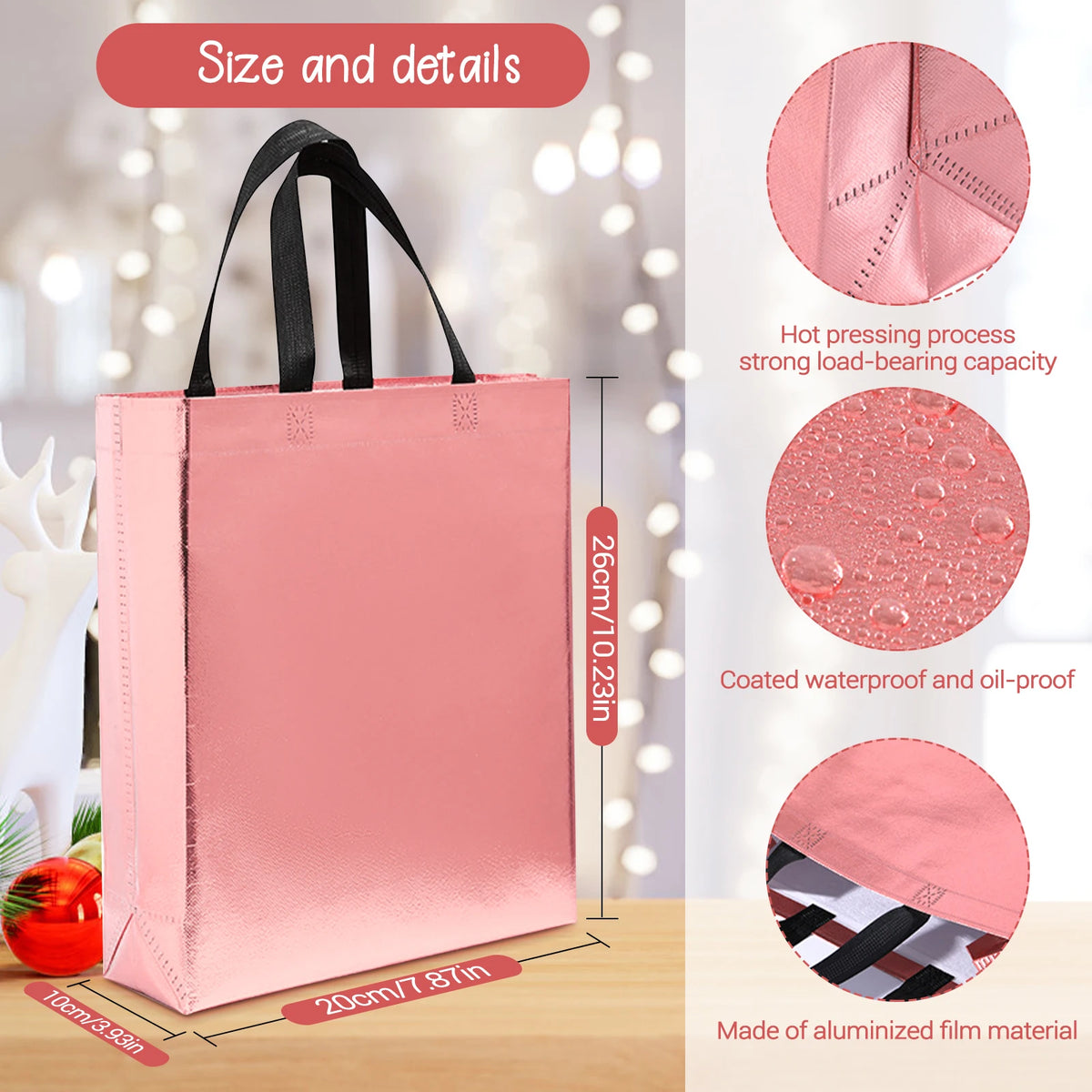Reusable Gift Bags for Events – 20pcs Aluminized Non‑Woven Tote Bags Perfect for Any Occasion
