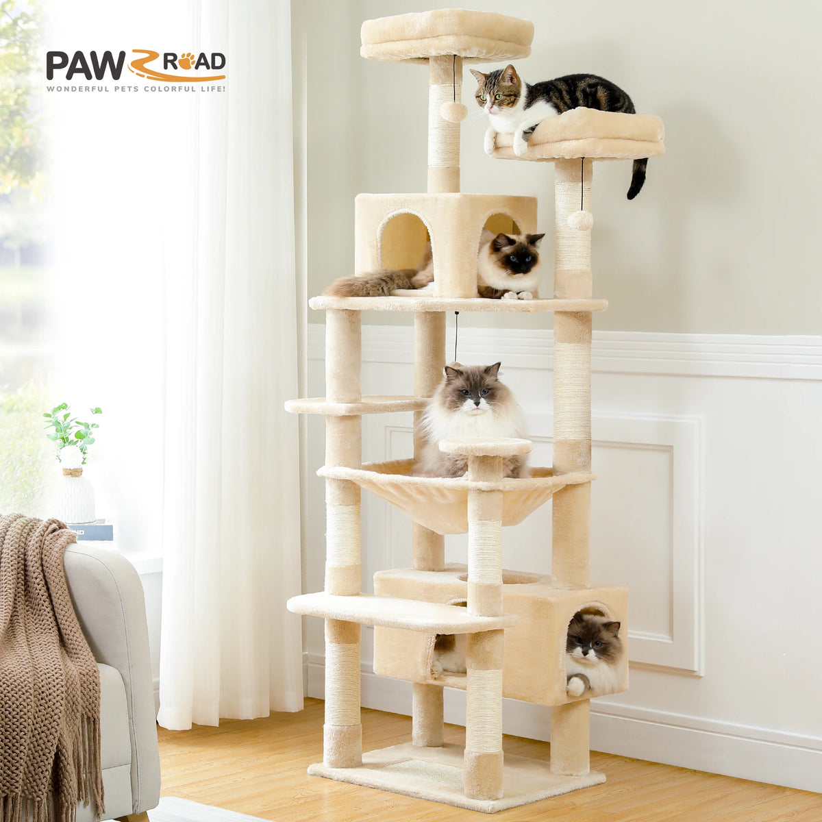 Transform Your Home with Our Large Cat Tree - 72.44 inches of Fun!