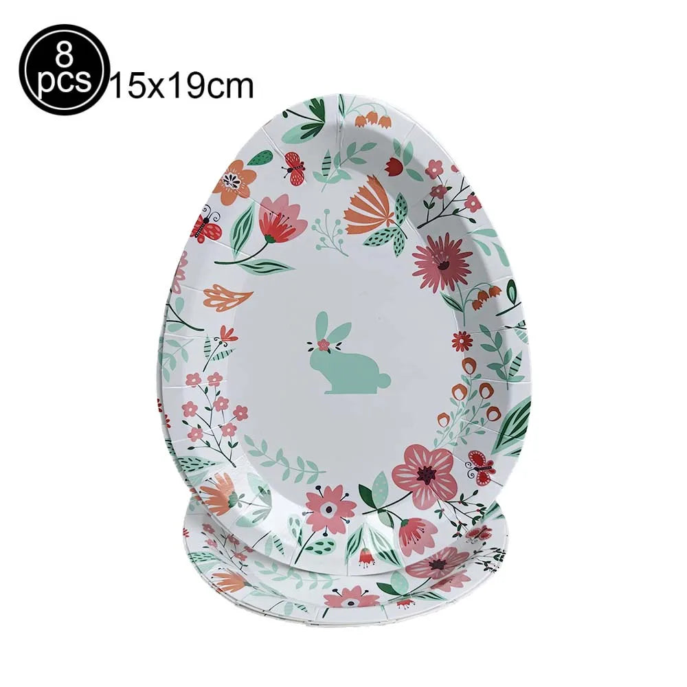 Easter Bunny Tableware Set – Adorable Disposable Plates, Cups & Napkins for Celebration Fun!